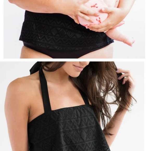 Nursing Queen breastfeeding maternity swimsuit top black small - Picture 6 of 6